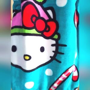 NWT Hello Kitty Holiday Teal Plush Blanket